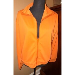 Scacto Track Jacket Womens Large Orange Excellent Full Zip Mock Neck Lightweight